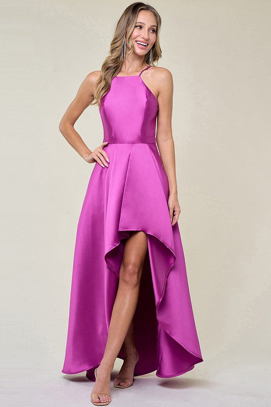 High Low Magenta Dress