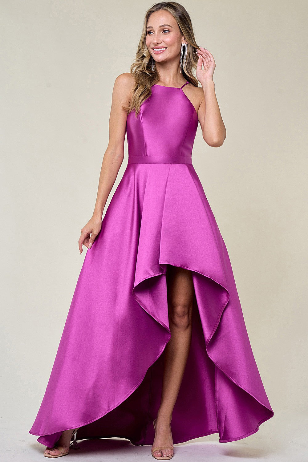 High Low Magenta Dress
