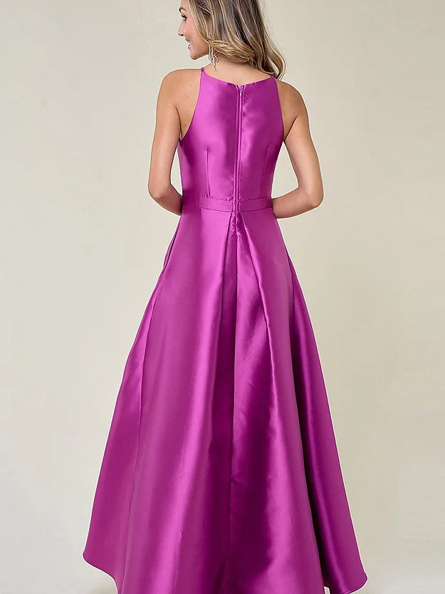 High Low Magenta Dress