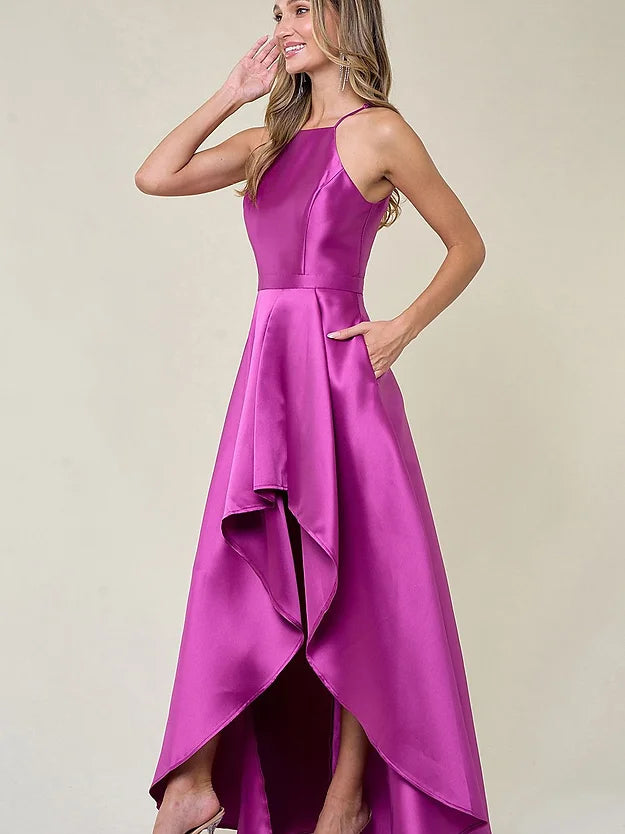 High Low Magenta Dress