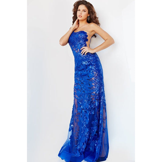 Jovani One Shoulder Embellished Prom Dress