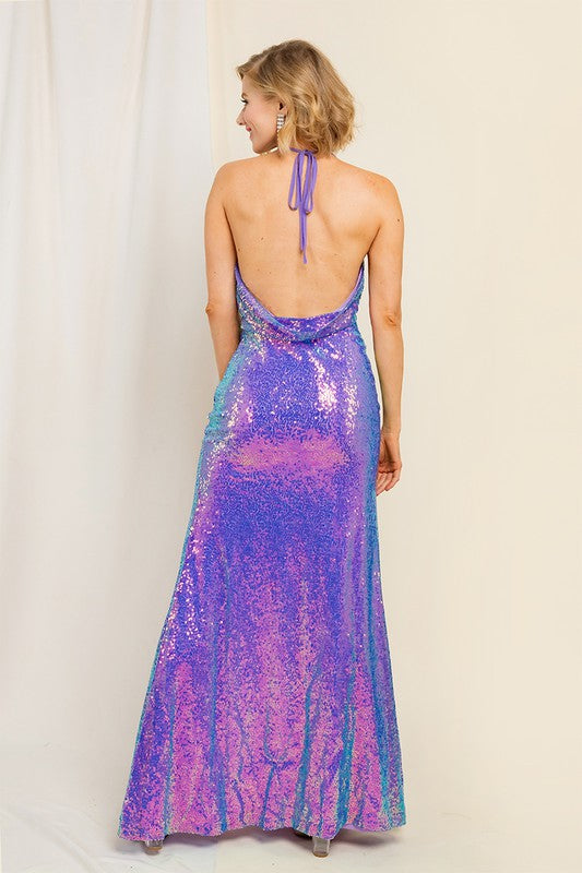 Rachel Sequin Lilac Gown